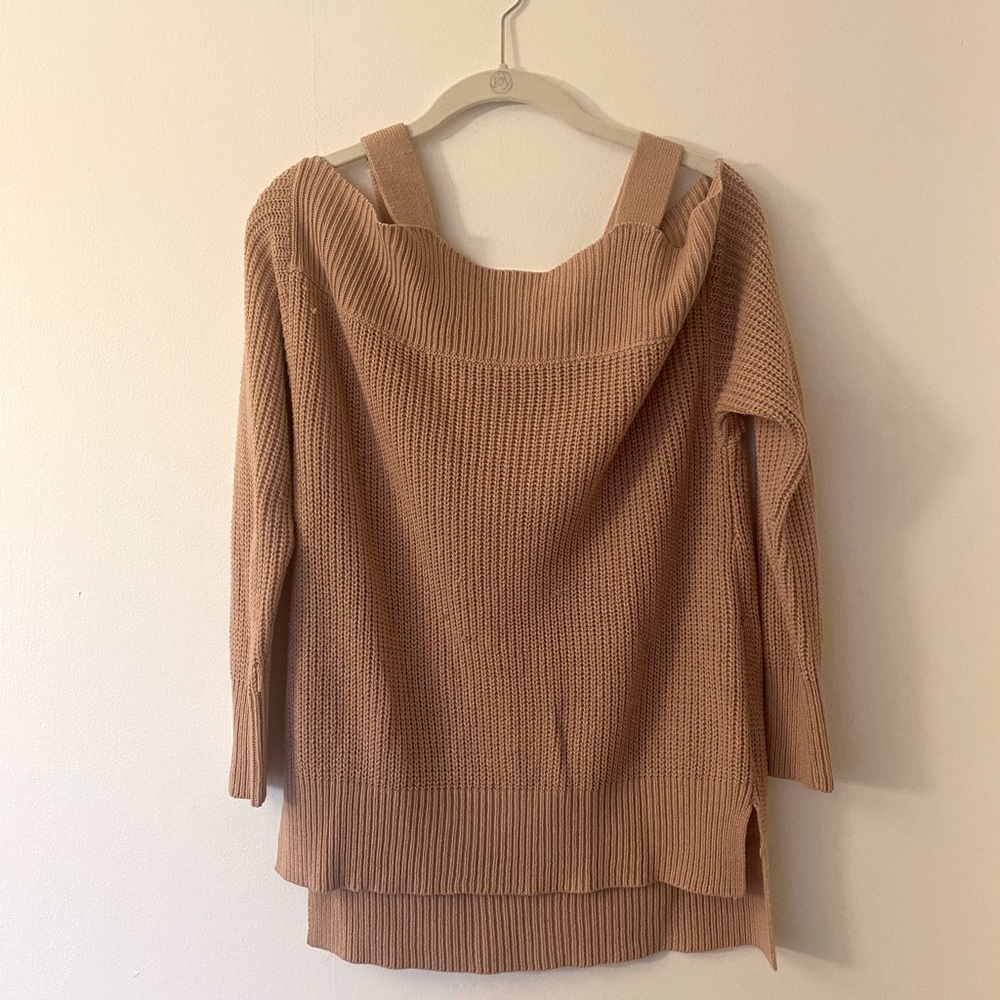 Off The Shoulder Pink Sweater